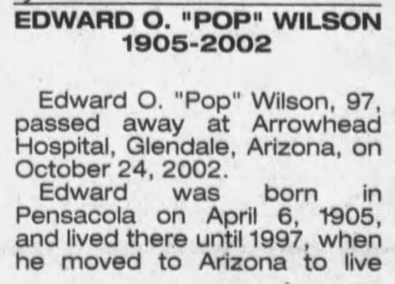 Edward O. (Pop) Wilson